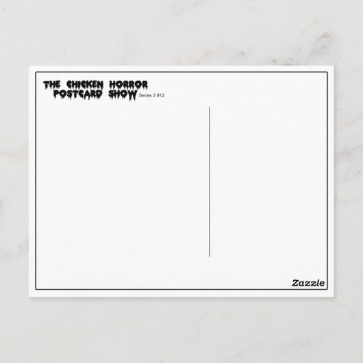 DE TEXAS CHAINSAW CHICKEN BRIEFKAART (Achterkant)