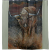 De Texas Longhorn Bull Douchegordijn (Voorkant)