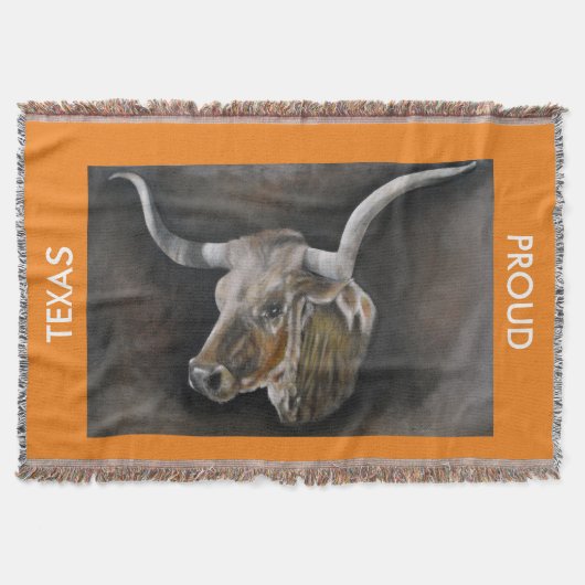 De Texas Longhorn Throw Blanket 2 Deken (Voorkant)