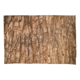 De textuur van de boomschors, natuurlijke houten a kussensloop