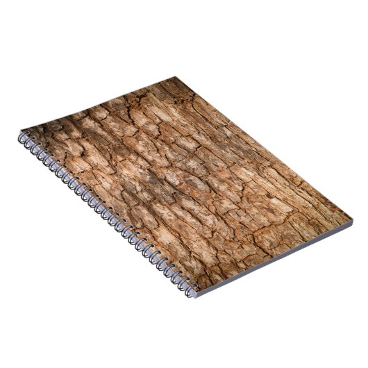 De textuur van de boomschors, natuurlijke houten a notitieboek (Rechterzijde)