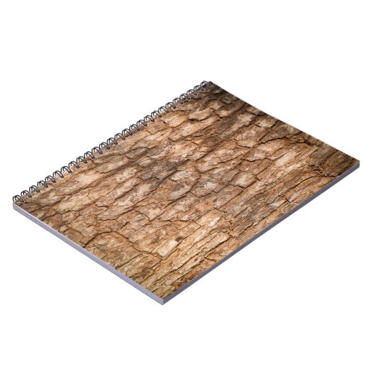 De textuur van de boomschors, natuurlijke houten a notitieboek (Linkerzijde)