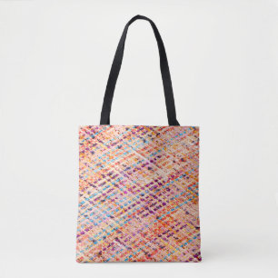 De textuur van de stof weeft een grote draad tote bag