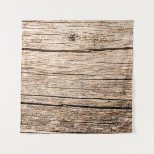 De textuur van een oud houten log zonder schors me wandkleed