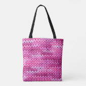 de textuur van het breiwerk met gestreepte pat tote bag (Achterkant)