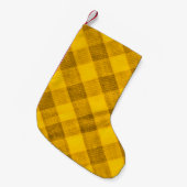 De textuur van het heldere geel van het bindgingha kleine kerstsok (Voorkant (Hangend))