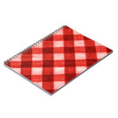 De textuur van het heldere rood van bindgingham f notitieboek (Linkerzijde)