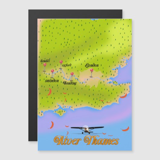 De Thames London England-kaart (Voorkant / Achterkant)