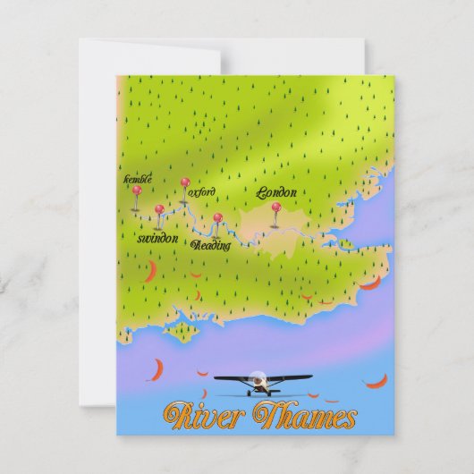 De Thames London England-kaart (Voorkant)