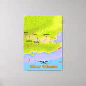 De Thames London England-kaart Canvas Afdruk (Voorkant)