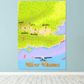 De Thames London England-kaart Canvas Afdruk (Insitu (Houten vloer))