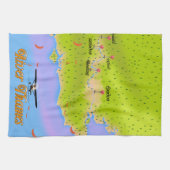 De Thames London England-kaart Theedoek (Horizontaal)