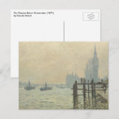 De Thames onder Westminster door Claude Monet Briefkaart (Voorkant / Achterkant)