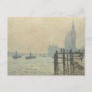 De Thames onder Westminster van Claude Monet Briefkaart