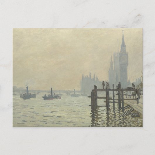 De Thames onder Westminster van Claude Monet Briefkaart (Voorkant)