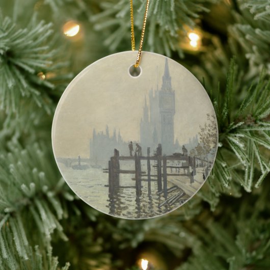 De Thames onder Westminster van Claude Monet Keramisch Ornament (Boom)
