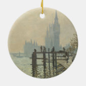 De Thames onder Westminster van Claude Monet Keramisch Ornament (Achterkant)