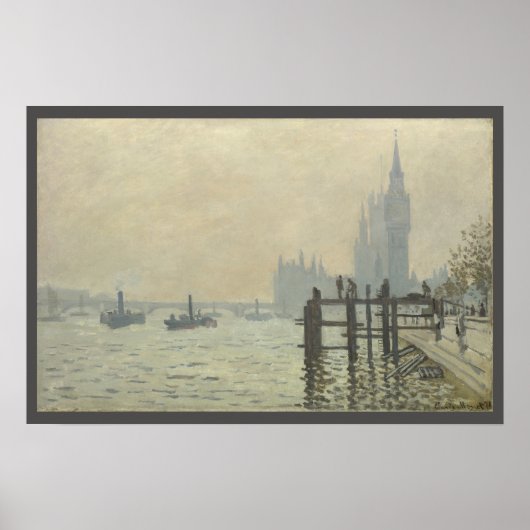 De Thames onder Westminster van Claude Monet Poster (Voorkant)