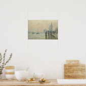 De Thames onder Westminster van Claude Monet Poster (Keuken)