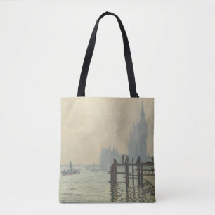De Thames onder Westminster van Claude Monet Tote Bag