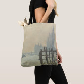 De Thames onder Westminster van Claude Monet Tote Bag (Dichtbij)