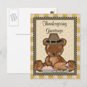 De Thanksgiving draagt de cartoonbriefkaart van de Feestdagenkaart (Voorkant / Achterkant)