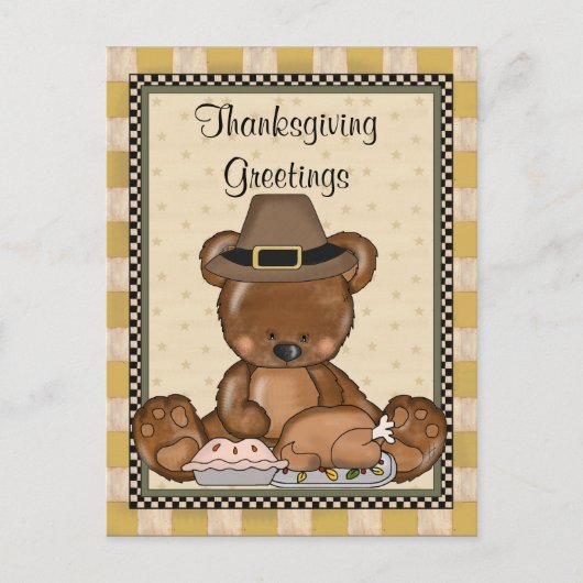 De Thanksgiving draagt de cartoonbriefkaart van de Feestdagenkaart (Voorkant)