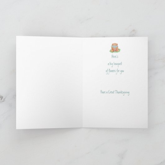 De Thanksgiving, geeft Bedankt, de Bloemen van de Feestdagen Kaart (Binnen)