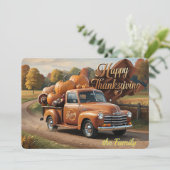 De Thanksgiving Harvest Truck Feestdagenkaart (Staand voorkant)