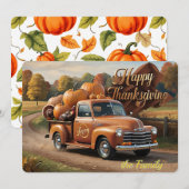 De Thanksgiving Harvest Truck Feestdagenkaart (Voorkant / Achterkant)