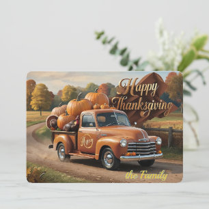 De Thanksgiving Harvest Truck Feestdagenkaart