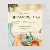 De Thanksgiving van de begroting diner Uitnodiging Flyer (Voorkant)