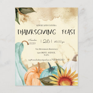 De Thanksgiving van de begroting diner Uitnodiging Flyer