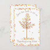 De Thanksgiving van de Boom van de herfst sparen d Save The Date (Voorkant / Achterkant)