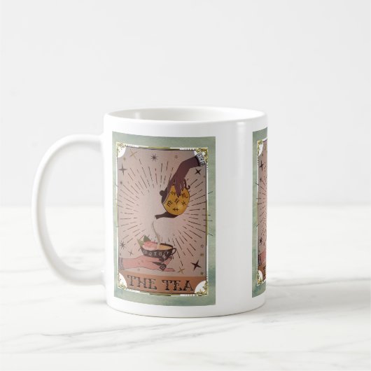 "De thea" tarotkaart, mystical Witchy Art Koffiemok (Links)