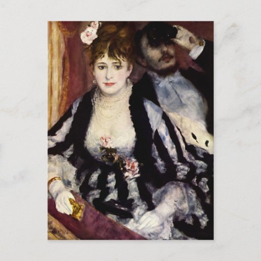 De theaterdoos van Renoir Impressionist Painting Briefkaart (Voorkant)