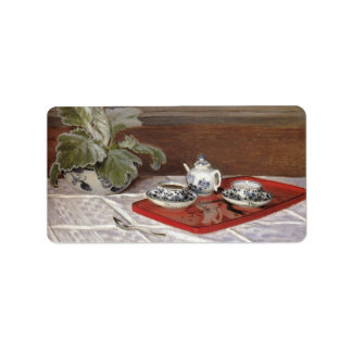 De thee die is ingesteld door Claude Monet Etiket