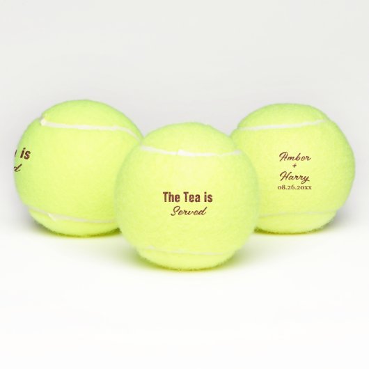De Thee Is Geserveerd Grappige Stunt Monogram & Na Tennisballen (Multi)