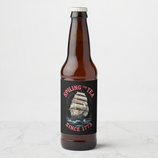 De thee morsen sinds 1773 4 juli bier etiket (Voorkant)