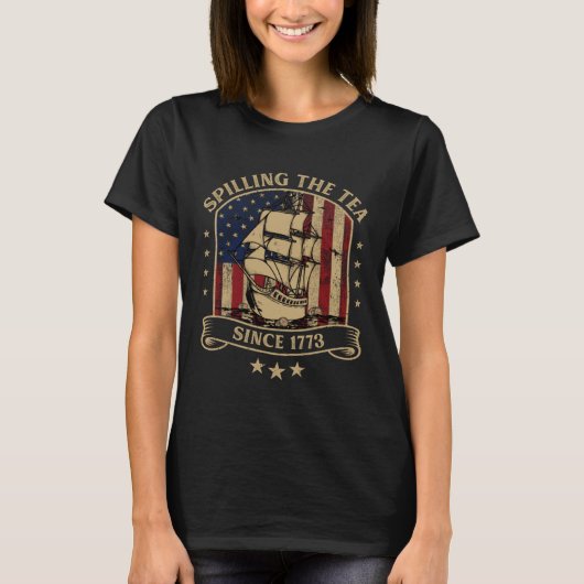 De thee morsen sinds 1773 American History Quote T-shirt (Voorkant)