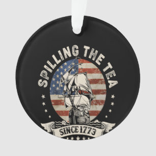 De thee morsen sinds 1773 Patriottisch 4 juli Ornament