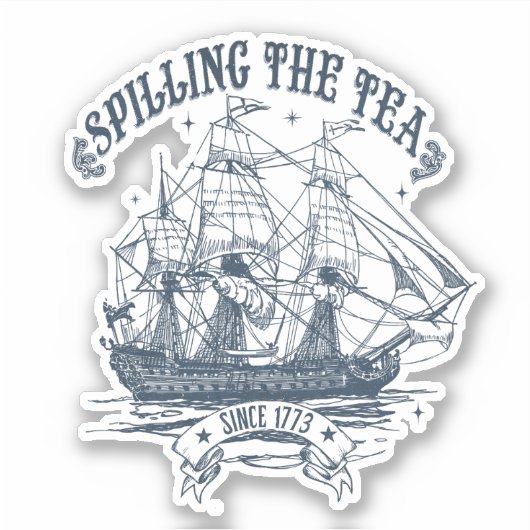 De thee morsen sinds 1773 | Zeilboot Sticker (Voorkant)