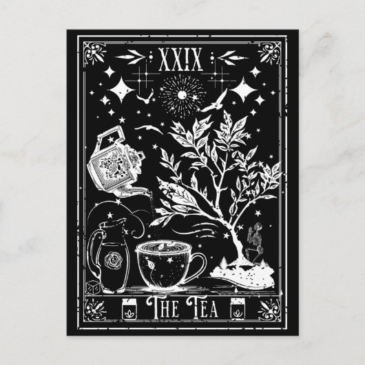 De Thee Tarotkaart Briefkaart (Voorkant)