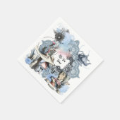 De thee tijd stof blauw Alice Wonderland Servet (Hoek)