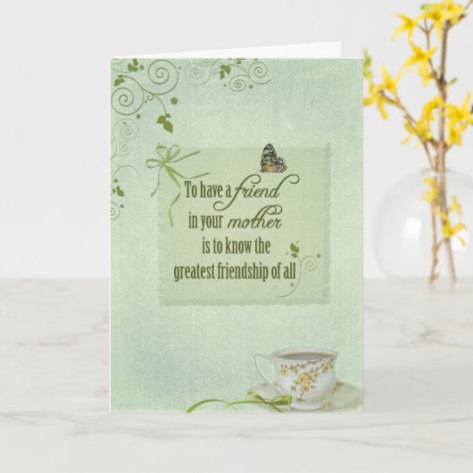 De Thee van het moederdag Kaart (Gele Bloem)