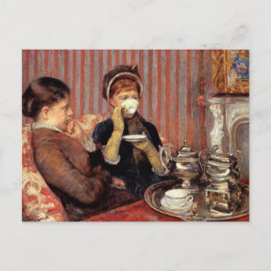 De thee van Mary Cassatt ansichtkaart Briefkaart