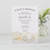 De theebeker met White Rose Baby is de brouwerij Kaart (Staand voorkant)