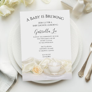 De theebeker met White Rose Baby is de brouwerij Kaart