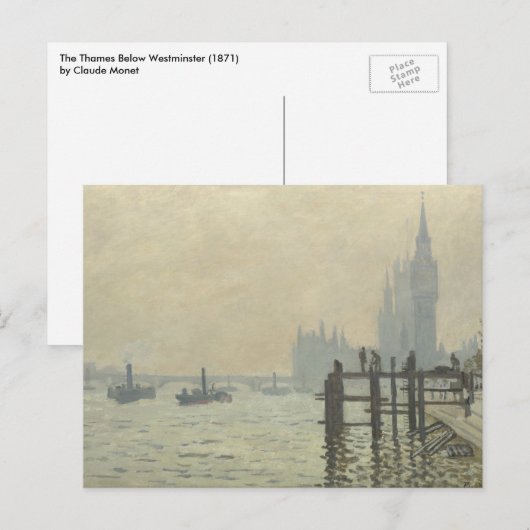 De Theems onder Westminster door Claude Monet Briefkaart (Voorkant / Achterkant)