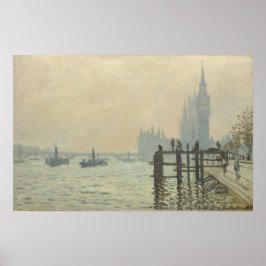 De Theems onder Westminster door Claude Monet Poster